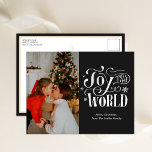 Joy to the World Black Calligraphy Photo Modern Holiday Postcard<br><div class="desc">Joy to the World Black Calligraphy Photo Modern Holiday Postcard. Send Holiday Greetings to your loved ones with this festive and Modern Holiday Card. All the texts are pre-arranged for you to personalise easily and quickly with your own details. Happy Holidays!</div>