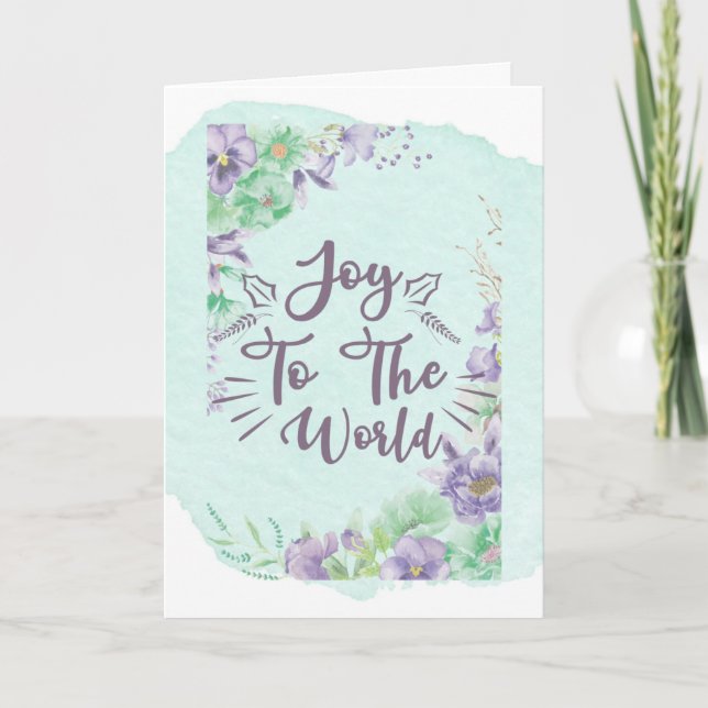 Joy to the World Blank Holiday Card (Front)