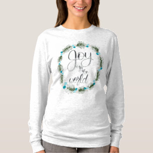 Joy to the World Blue Berries Christmas LongSleeve T-Shirt