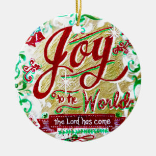 Joy to the World by Jan Marvin Ceramic Tree Decoration