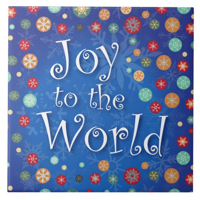 Joy to the World Celebrate Christmas and New Years Tile (Front)