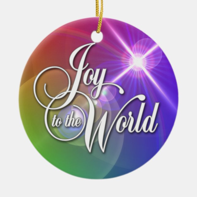 Joy to the World Ceramic Tree Decoration (Front)