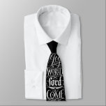 Joy to the World Chalkboard Christian Calligraphy Tie<br><div class="desc">Whenever I sing this Christmas carol, the …. 'Joy to the World…' portion is always so much fun. It comes out in full strength and with… Joy. That was the inspiration for this marvellous piece of calligraphic artwork by professional lettering artist Ivan Angelic. So modern on this tie and so...</div>