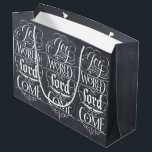 Joy to the World Chalkboard Religious Calligraphy Large Gift Bag<br><div class="desc">Whenever I sing this Christmas carol, the 'Joy to the World' portion is always so much fun. It comes out in full strength and with… JOY. That was the inspiration for this marvellous piece of calligraphic artwork by professional lettering artist Ivan Angelic. So modern on the real chalkboard background, so...</div>