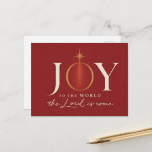 JOY TO THE WORLD Christian Christmas Postcard