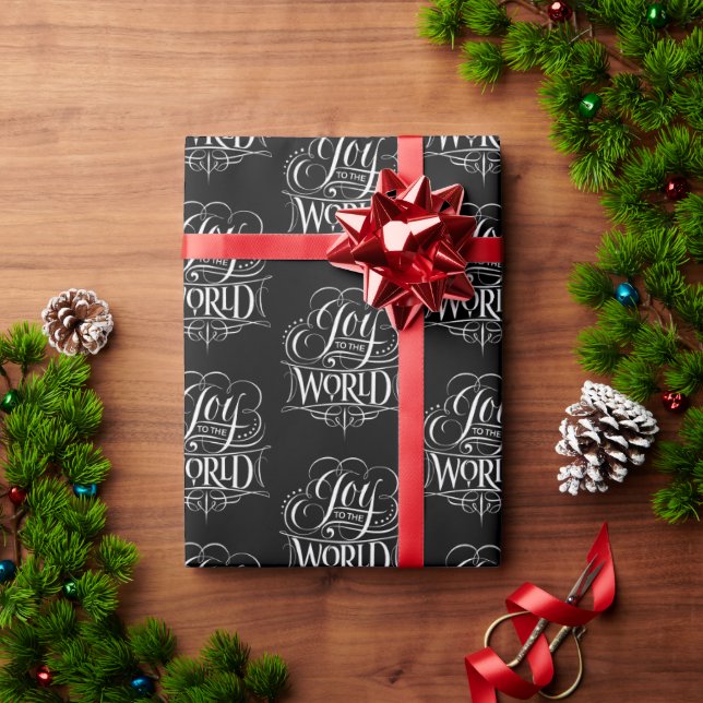 Joy To the World - Christmas Calligraphy Elegant Wrapping Paper (Holiday Gift)