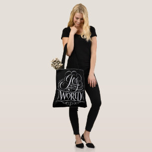 Joy to the World Christmas Chalkboard Calligraphy Tote Bag
