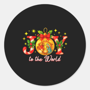 Joy To The World Christmas Christian Nativity Classic Round Sticker