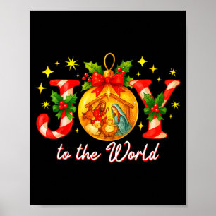 Joy To The World Christmas Christian Nativity  Poster