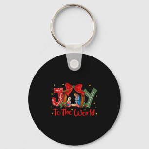Joy To The World Christmas Christian Nativity Scen Key Ring