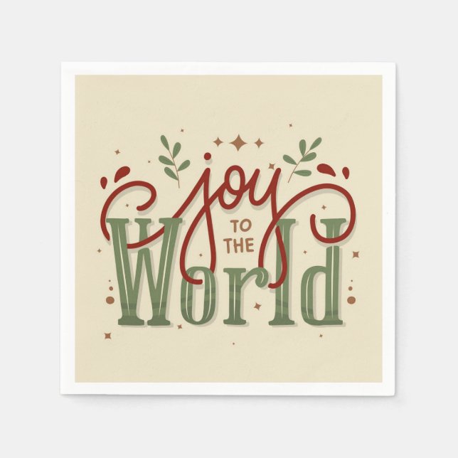 Joy To The World Christmas  Napkin (Front)