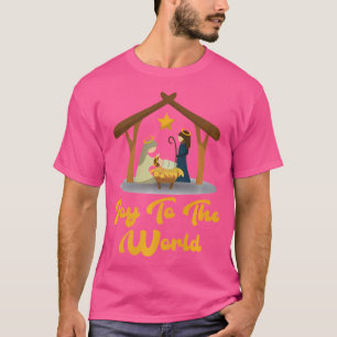 Joy To The World Christmas Nativity Christian Birt T-Shirt
