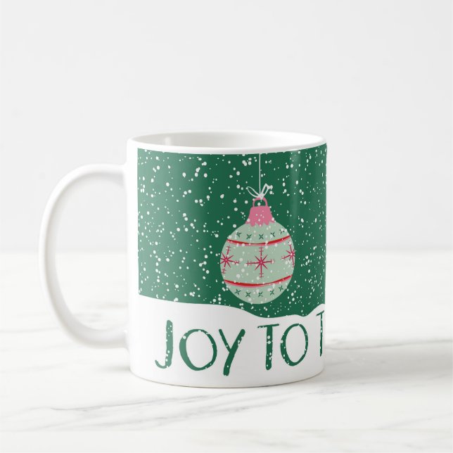 Joy to the World Christmas Ornament Coffee Mug (Left)