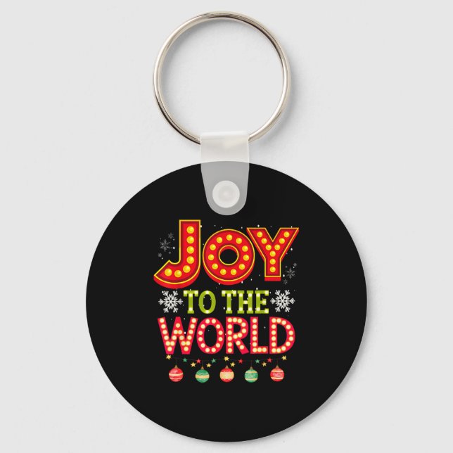 Joy To The World Christmas Pajamas For Kids, Women Key Ring (Front)