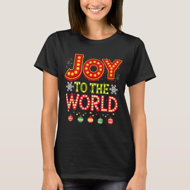 Joy To The World Christmas Pajamas For Kids, Women T-Shirt (Front)