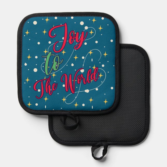    Joy To The World Christmas Potholder Gift! Pot Holder (Front/Back)