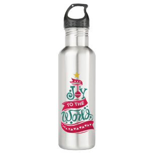 Joy to the World Christmas Quote Typography 710 Ml Water Bottle
