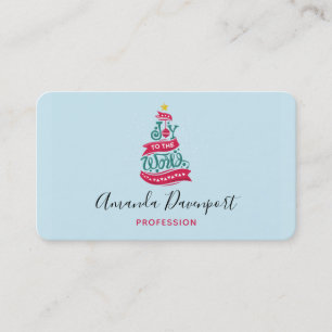 Joy to the World Christmas Quote Typography Business Card