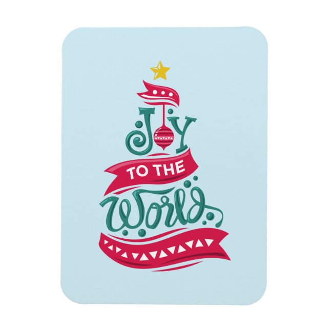 Joy to the World Christmas Quote Typography Magnet (Vertical)