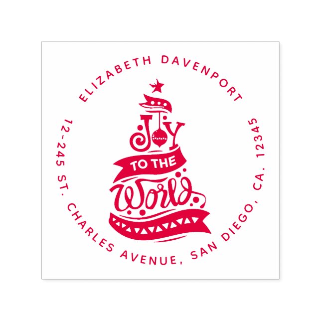 Joy to the World Christmas Quote Typography Self-inking Stamp (Design)