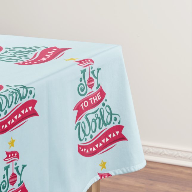 Joy to the World Christmas Quote Typography Tablecloth (In Situ)