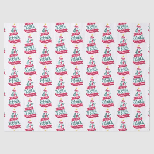 Joy to the World Christmas Quote Typography Tissue Paper (Front)