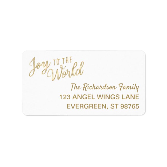 Joy to the World Christmas Return Address Label (Front)