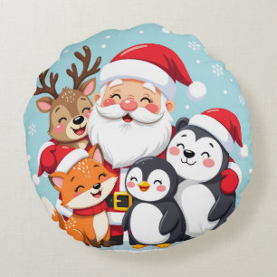 Joy to the World Christmas Round Pillow