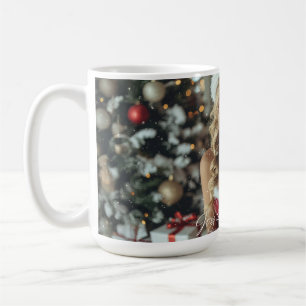 JOY TO THE WORLD - Christmas Santa Girl Coffee Mug