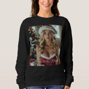 JOY TO THE WORLD - Christmas Santa Girl Sweatshirt