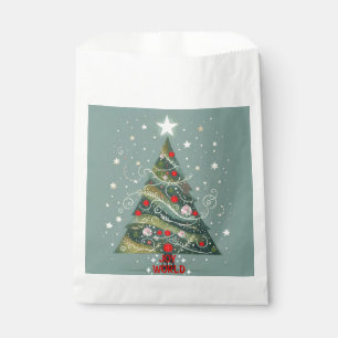 Joy to the world Christmas tree Favour Bags