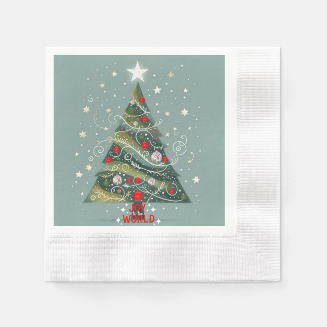 Joy to the world Christmas tree Napkin (Front)