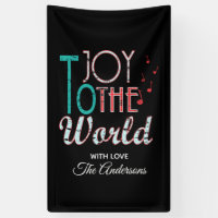 Joy to The World Christmas Typography Music Notes