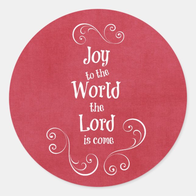 Joy to the World Classic Round Sticker (Front)