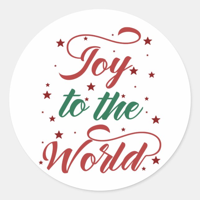 joy to the world classic round sticker (Front)