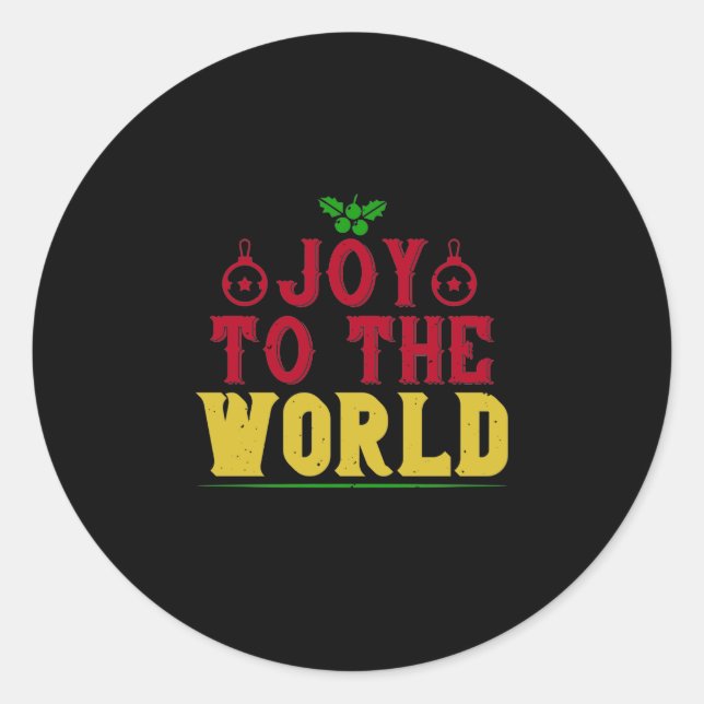 Joy To The World Classic Round Sticker (Front)