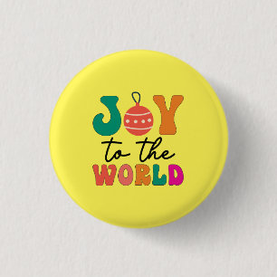 Joy To The World Colourful Christmas Typography 3 Cm Round Badge