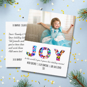 Joy to the World Colourful Sparkly Holiday Postcard