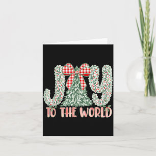 Joy To The World Coquette Bow Christmas Nativity C Card