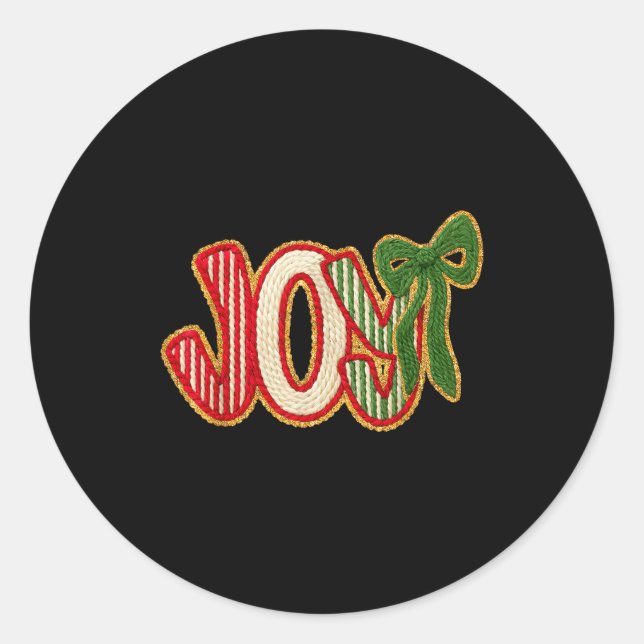 Joy To The World Crochet Jesus Christian Holiday C Classic Round Sticker (Front)