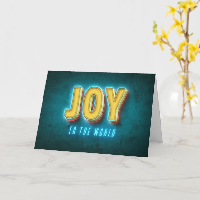 Joy to the World Custom Holiday Card (Yellow Flower)