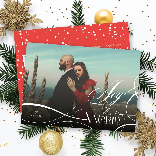 Joy To The World Elegant Religious Christmas Photo Holiday Card (Creator Uploaded)