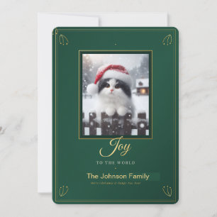 Joy to the World Emerald & Gold Photo Card