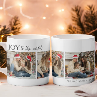 Joy to the World Family Photo Christmas Coffee Mug