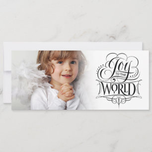 Joy to the World Fancy Christmas Calligraphy Holiday Card