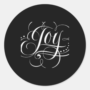 Joy To The World Fancy Swirly Elegant Christmas T  Classic Round Sticker