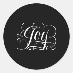 Joy To The World Fancy Swirly Girly Christmas T Sh Classic Round Sticker