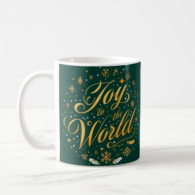 Joy to the World Festive Christmas Mug  (Left)