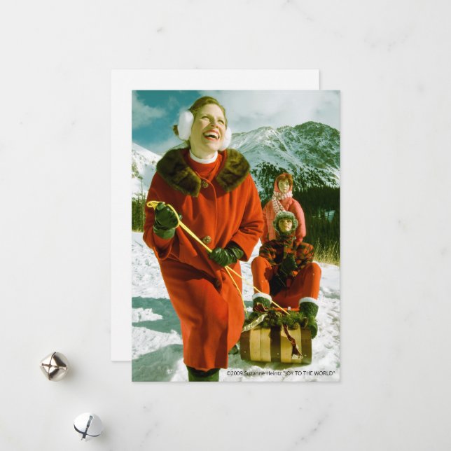 "JOY TO THE WORLD" Flat Holiday Card (Front/Back In Situ)