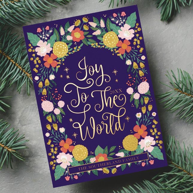 Joy To The World Floral Garden Elegant Photo Frame (Creator Uploaded)